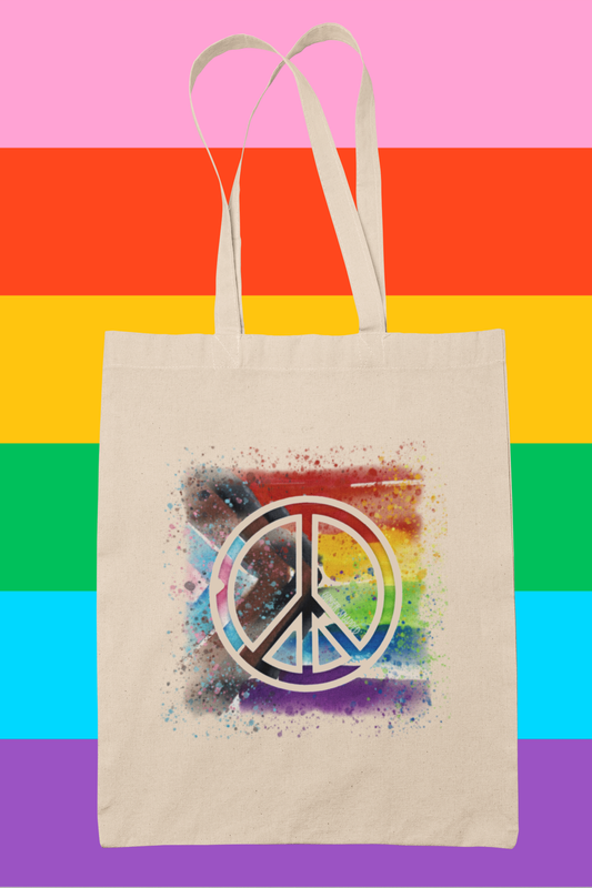 PRIDE 🌈 COLLECTION | “Peace, Pride & Progress” Cotton Canvas Tote Bag