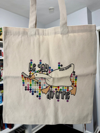 PRIDE 🌈 | “Be Gay, Do Crime” Cotton Canvas Tote Bag