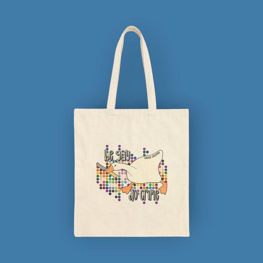 PRIDE 🌈 | “Be Gay, Do Crime” Cotton Canvas Tote Bag