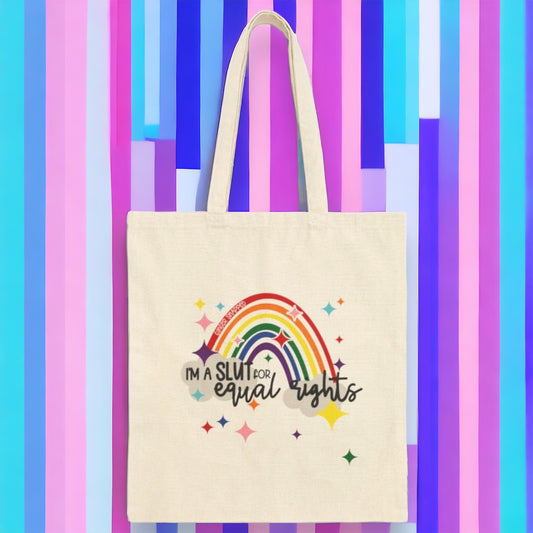 PRIDE 🌈 COLLECTION | “SL*T for Equal Rights” Cotton Canvas Tote Bag